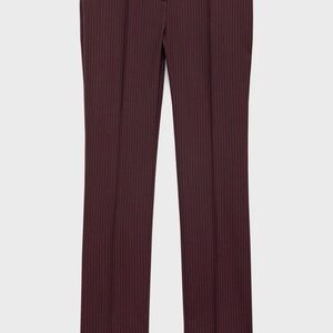 Mango Women's Burgundy Pinstripe Straight Leg Pants